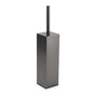 Bathroom Gun Metal Grey Square Toilet Brush 304 Stainless Steel Holder Cup Kit V1233-T87023GM