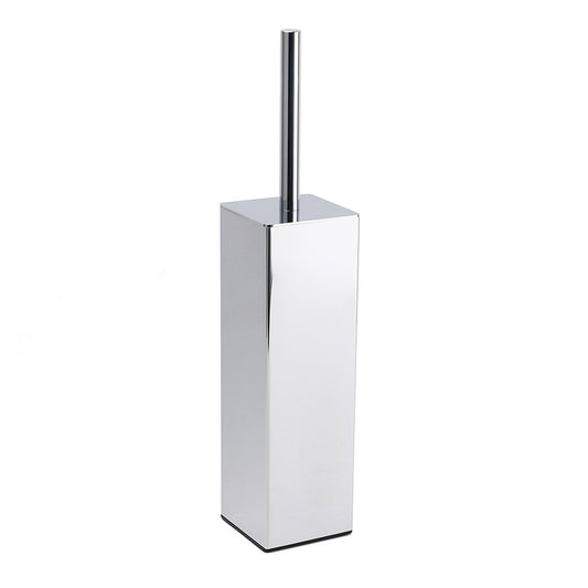 Bathroom Polished Chrome Square Standing Toilet Brush Stainless Steel Holder Cup Kit V1233-T87023PS