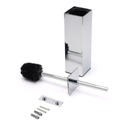 Bathroom Polished Chrome Square Standing Toilet Brush Stainless Steel Holder Cup Kit V1233-T87023PS