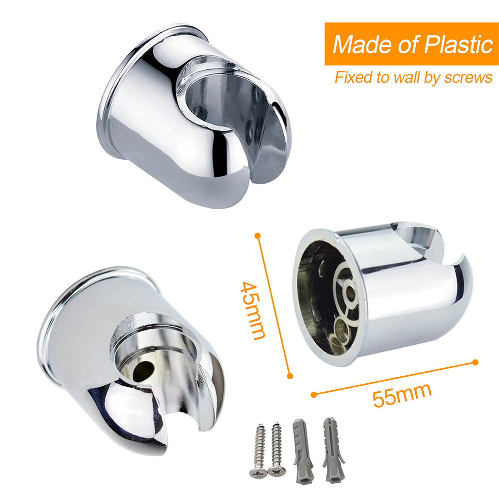 Round ABS Plastic Chrome Wall Hang Bracket Holder For Hand Held Shower Head Hose V1233-W017