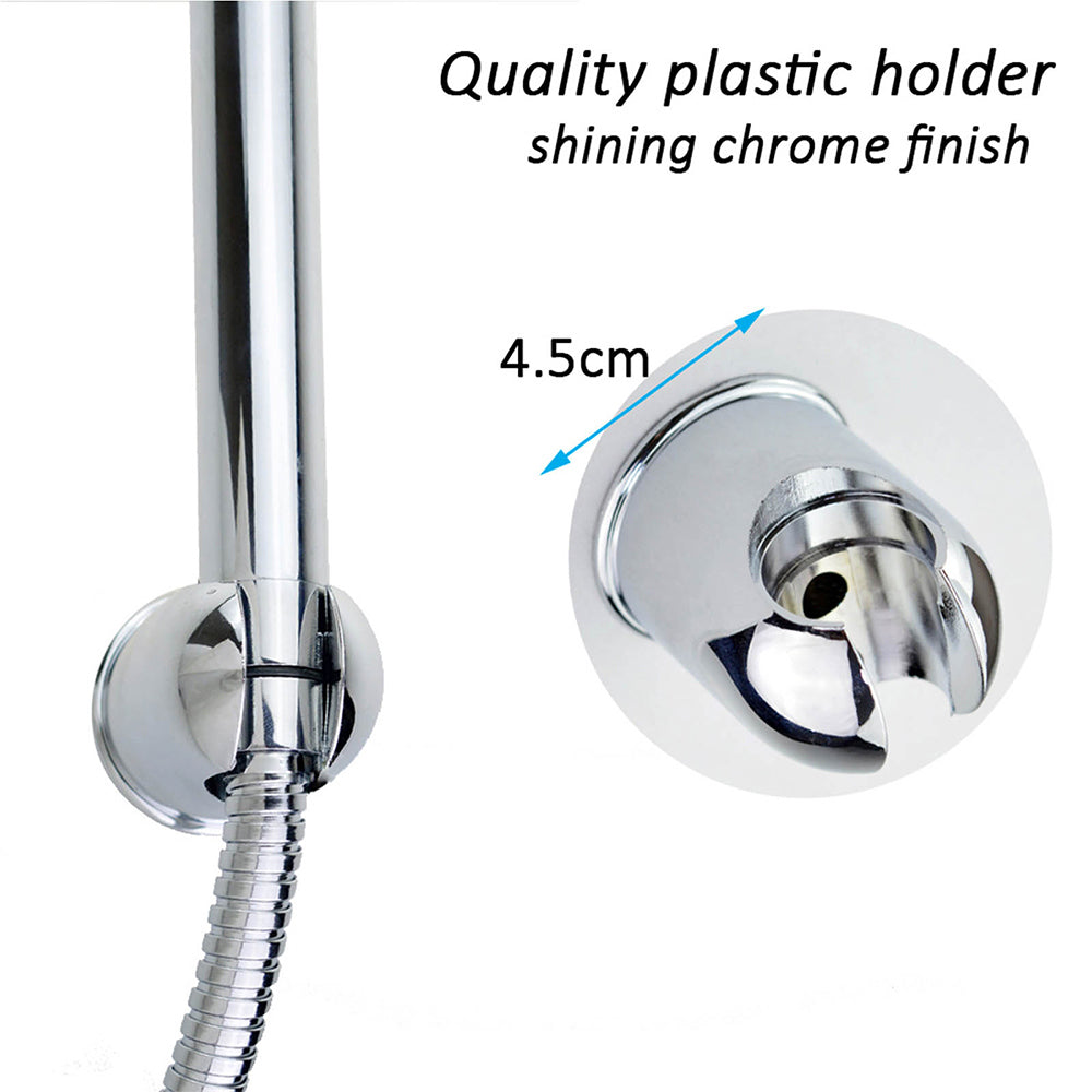 Round ABS Plastic Chrome Wall Hang Bracket Holder For Hand Held Shower Head Hose V1233-W017