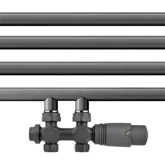Kit Multibloc for Radiateur Raccordement Central Faucet Vannes Thermostatiques Anthracite, 50mm