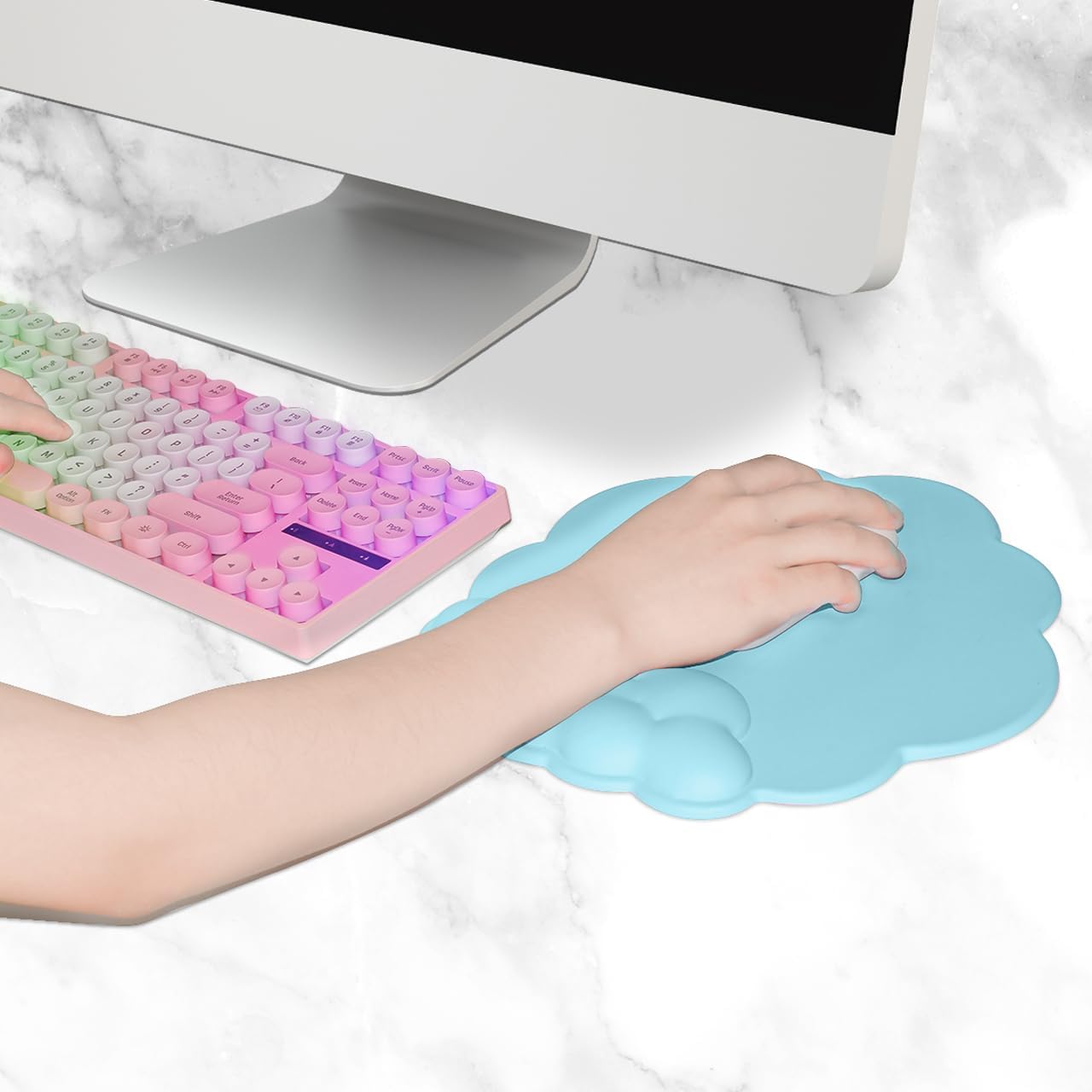 Mouse pad - Mouse pad with wrist rest - Ergonomic mouse pad - Mouse pad with leather surface, suitable for V1237-NKKS00010