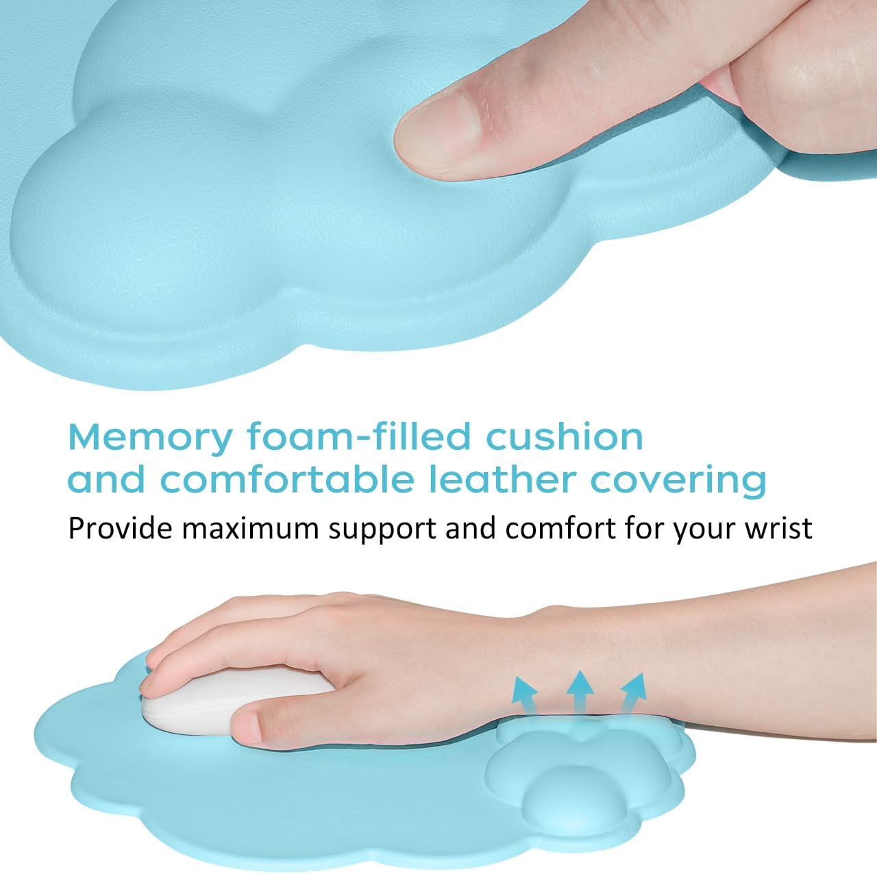 Mouse pad - Mouse pad with wrist rest - Ergonomic mouse pad - Mouse pad with leather surface, suitable for V1237-NKKS00010