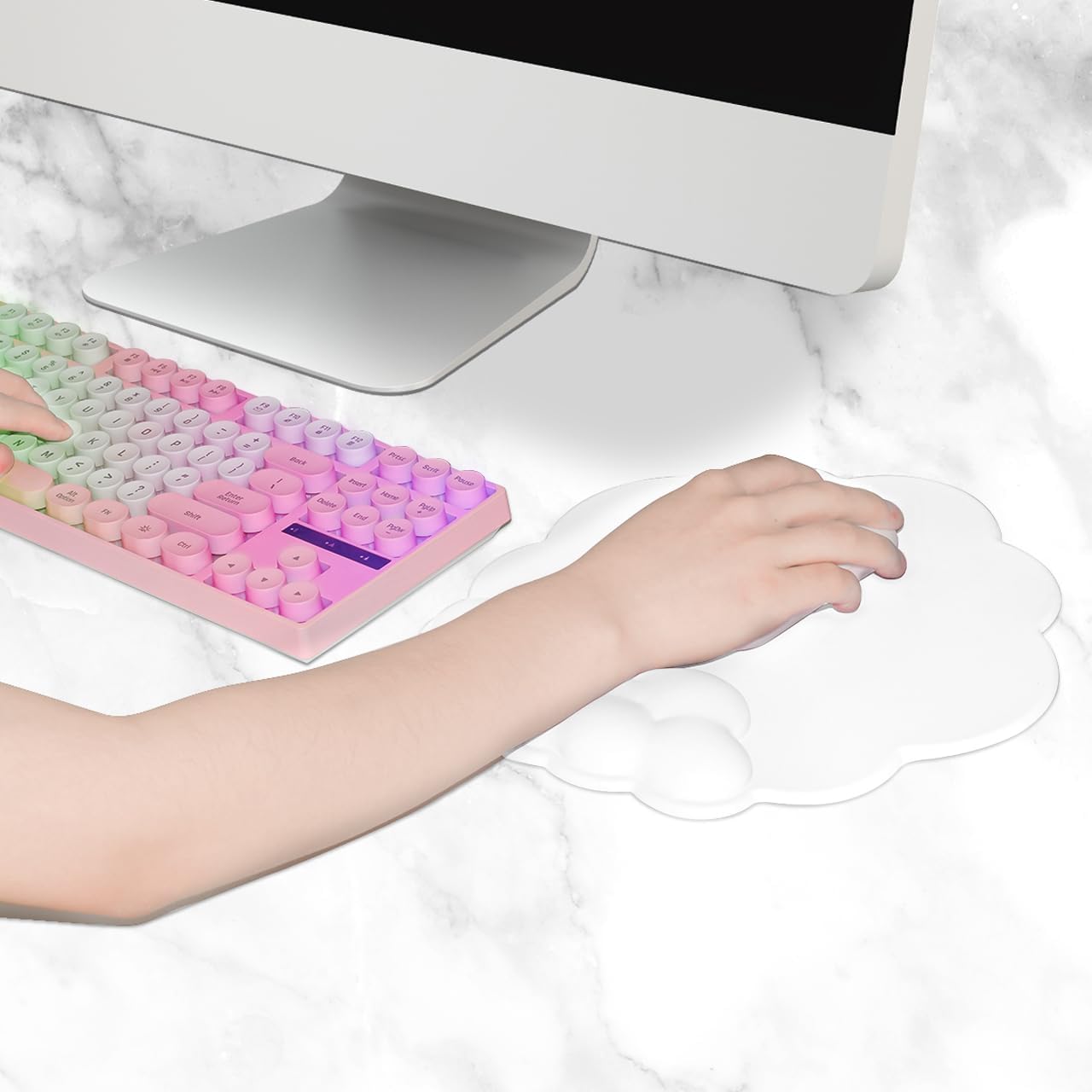 Mouse pad - Mouse pad with wrist rest - Ergonomic mouse pad - Mouse pad with leather surface, suitable for V1237-NKKS00011