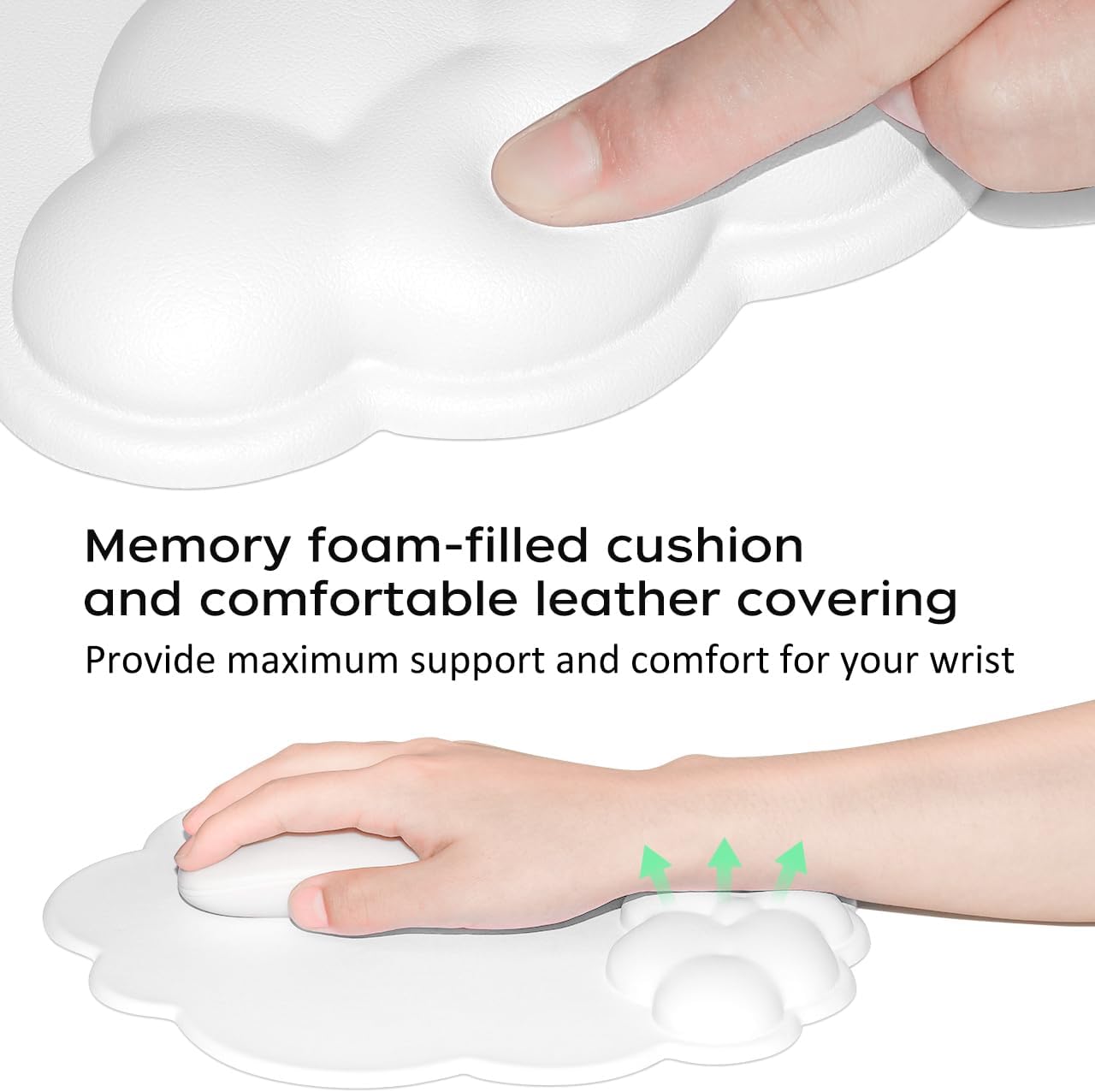 Mouse pad - Mouse pad with wrist rest - Ergonomic mouse pad - Mouse pad with leather surface, suitable for V1237-NKKS00011