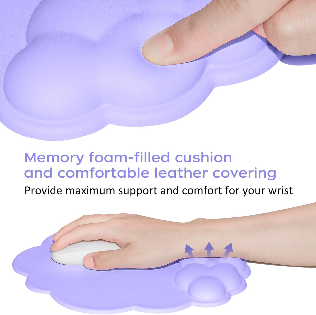 Mouse pad - Mouse pad with wrist rest - Ergonomic mouse pad - Mouse pad with leather surface, suitable for V1237-NKKS00012