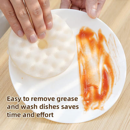 Double-sided dishwashing brush - Sponge brush with suction cup - 1 base + 2 refillable sponges - Scratch-free V1237-NKKS00014