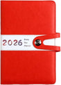 Agenda 2026 Adults - Planner - Journal - Organizer - Business - Texture - PU Material - A5 Format - Red V1237-NKKS00026