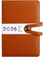 Agenda 2026 adults - Planner - Journal - Organizer - Business - Texture - PU material - A5 format - Brown V1237-NKKS00027