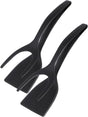 Set of 2 Food Tongs - 2-in-1 Flipper/Deep Fryer - Egg Flipper - Spatula with Clip - Egg Flipper, Kitchen V1237-NKKS00035
