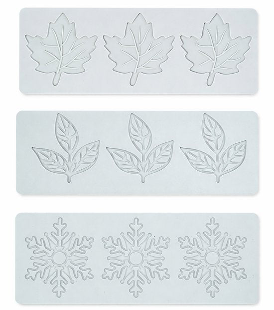 Baking Molds (3-Piece Set) - Silicone Baking Molds - Three Different Shapes - Maple Leaf, Clover, and V1237-NKKS00045