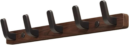 Coat rack - Wall coat rack - Coat rack with hooks - Storage rack - 25 x 3 cm - Wooden coat rack - Walnut - 5 V1237-NKKS00068