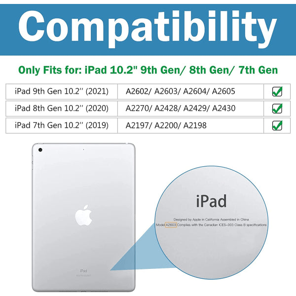 ProCase iPad 10.2 Case iPad 9th generation, Hard Shell Blue V1237-ZY-203-0066