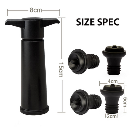 Vacu Vin Black Pump with Wine Saver Stoppers - Keeps Wine Fresh V1237-ZY-203-0068