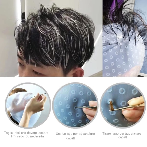 Hair Curl Cap - Hair Curls - Silicone - Hair Color V1237-ZY-203-0093