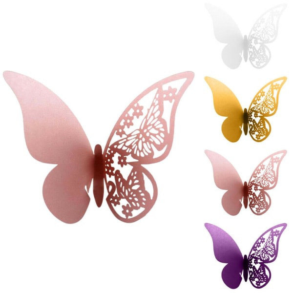 40pcs Butterfly Hanging Glass Cards - Wedding Decoration - Creative White 40pcs V1237-ZY-203-0118