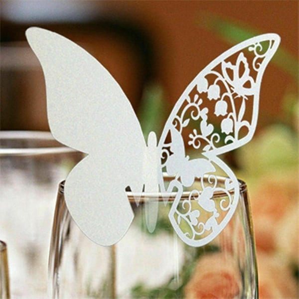 40pcs Butterfly Hanging Glass Cards - Wedding Decoration - Creative White 40pcs V1237-ZY-203-0118