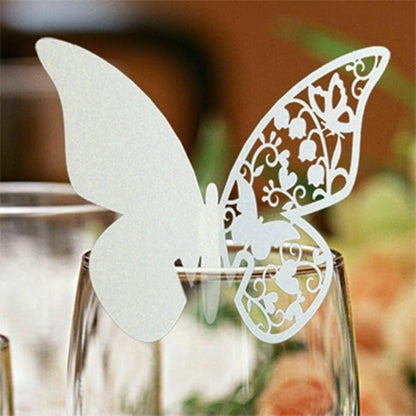 40pcs Butterfly Hanging Glass Cards - Wedding Decoration - Creative White 40pcs V1237-ZY-203-0118