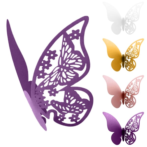 40pcs Butterfly Hanging Glass Cards - Wedding Decoration - Creative White 40pcs V1237-ZY-203-0118