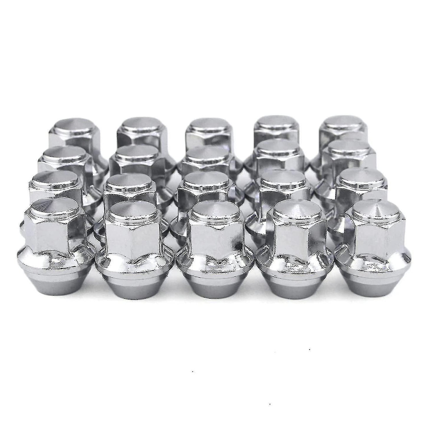 Aluminum Wheel Nuts. M12 X 1.5 Conical 19mm Hex Replacement for Ford Alloy Wheels (Silver) V1237-ZY-203-0120