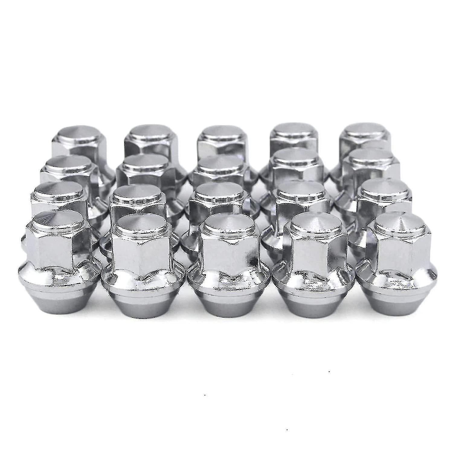 Aluminum Wheel Nuts. M12 X 1.5 Conical 19mm Hex Replacement for Ford Alloy Wheels (Silver) V1237-ZY-203-0120