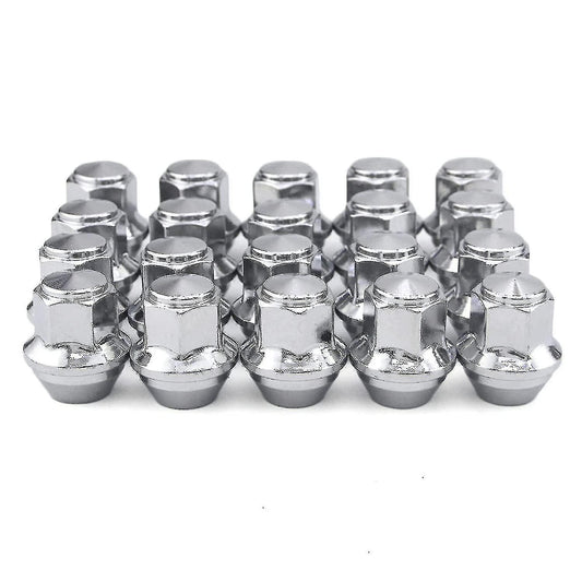 Aluminum Wheel Nuts. M12 X 1.5 Conical 19mm Hex Replacement for Ford Alloy Wheels (Silver) V1237-ZY-203-0120