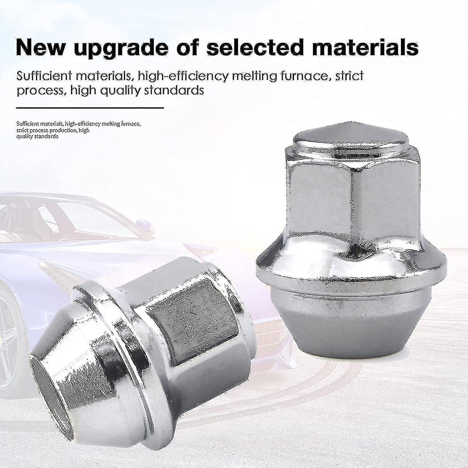 Aluminum Wheel Nuts. M12 X 1.5 Conical 19mm Hex Replacement for Ford Alloy Wheels (Silver) V1237-ZY-203-0120
