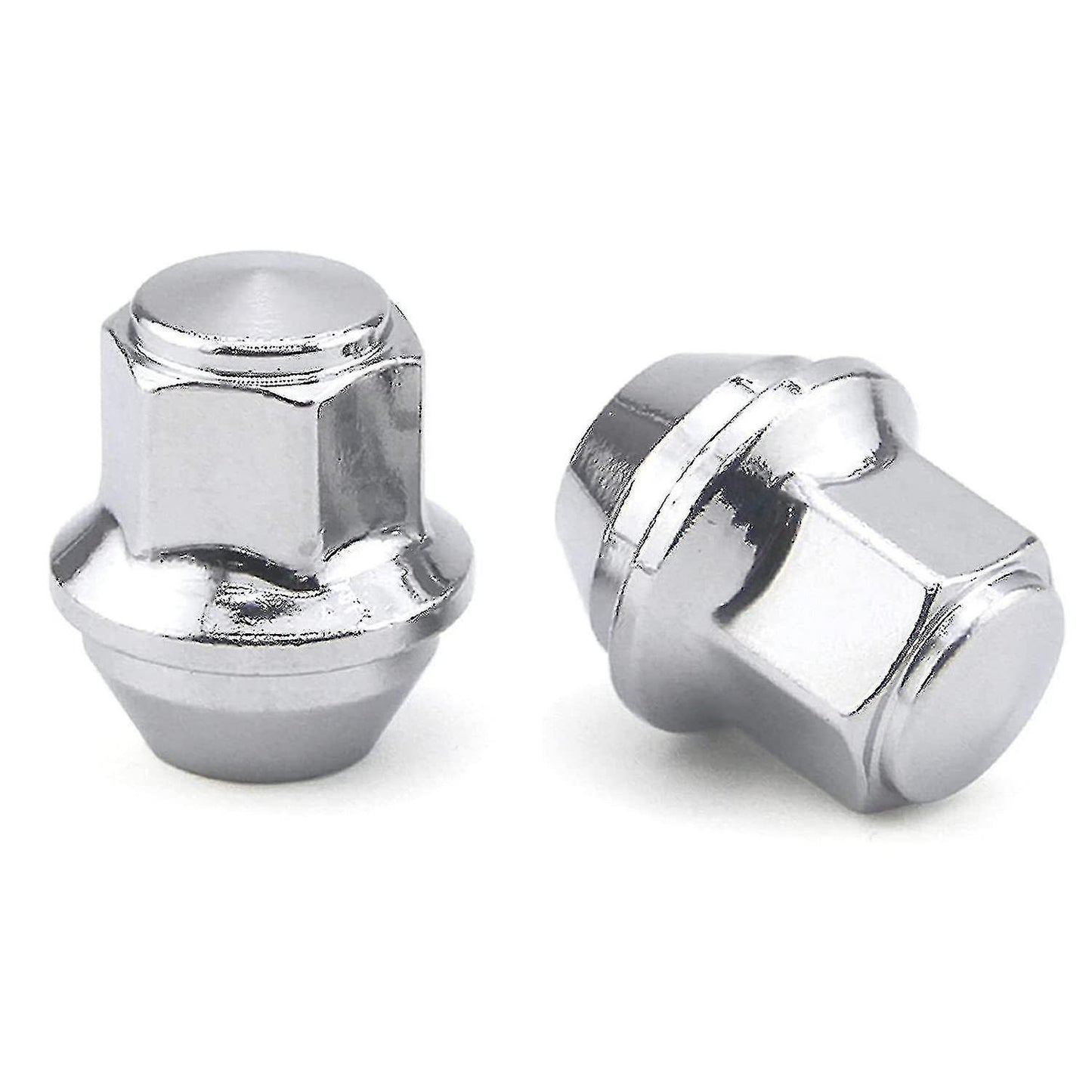 Aluminum Wheel Nuts. M12 X 1.5 Conical 19mm Hex Replacement for Ford Alloy Wheels (Silver) V1237-ZY-203-0120