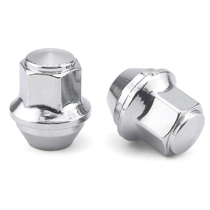 Aluminum Wheel Nuts. M12 X 1.5 Conical 19mm Hex Replacement for Ford Alloy Wheels (Silver) V1237-ZY-203-0120