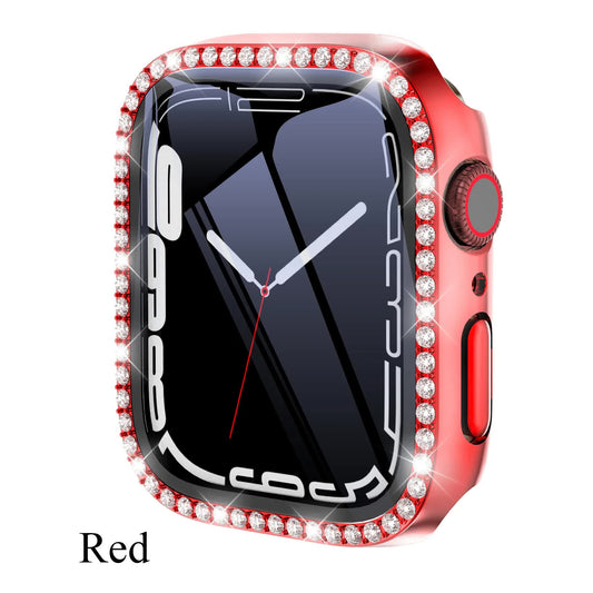 Diamond Glass Compatible with Apple Watch Case 45/41/40 mm 44 mm 42 mm 38 mm Bling Bumper+ Screen Protector V1237-ZY-203-0126