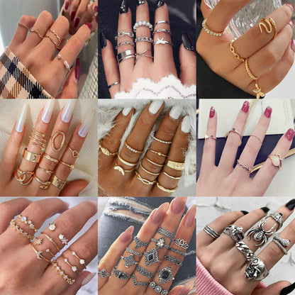 Fashion women's ring open ring led ring little finger ring set Amazon ZCR015 V1237-ZY-203-0134