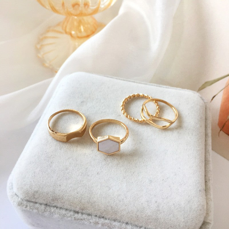 Fashion women's ring open ring led ring little finger ring set Amazon ZCR015 V1237-ZY-203-0134