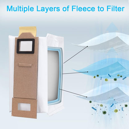 12 Vacuum Cleaner Bags for Roborock S7 S7 Plus S7 Max T7s T7s Plus, Replace-Xin V1237-ZY-203-0135