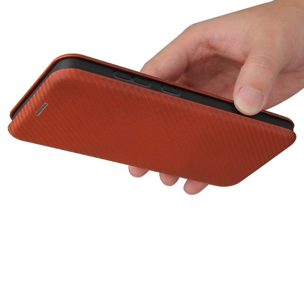 Case compatible with Samsung Galaxy A52s 5g Carbon Fiber Case Folio Flip Protective Magnetic Shell Etui Coque V1237-ZY-203-0153