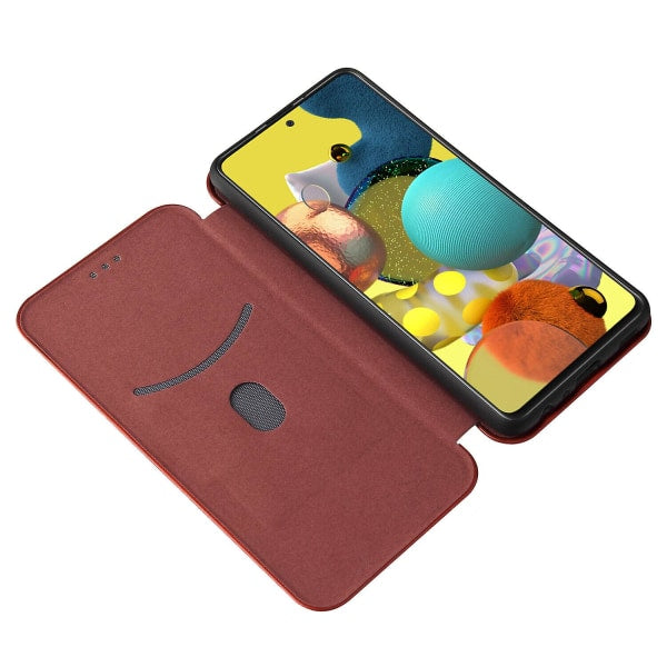 Case compatible with Samsung Galaxy A52s 5g Carbon Fiber Case Folio Flip Protective Magnetic Shell Etui Coque V1237-ZY-203-0153