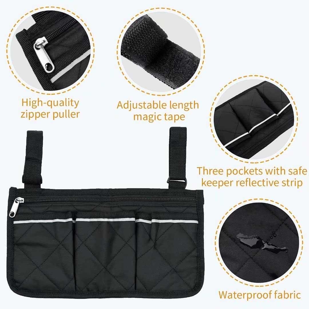 Bag for (black, 32.5 x 18 cm) wheelchair with pockets V1237-ZY-203-0156