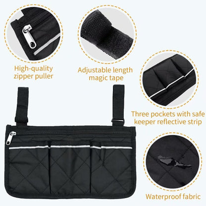Bag for (black, 32.5 x 18 cm) wheelchair with pockets V1237-ZY-203-0156