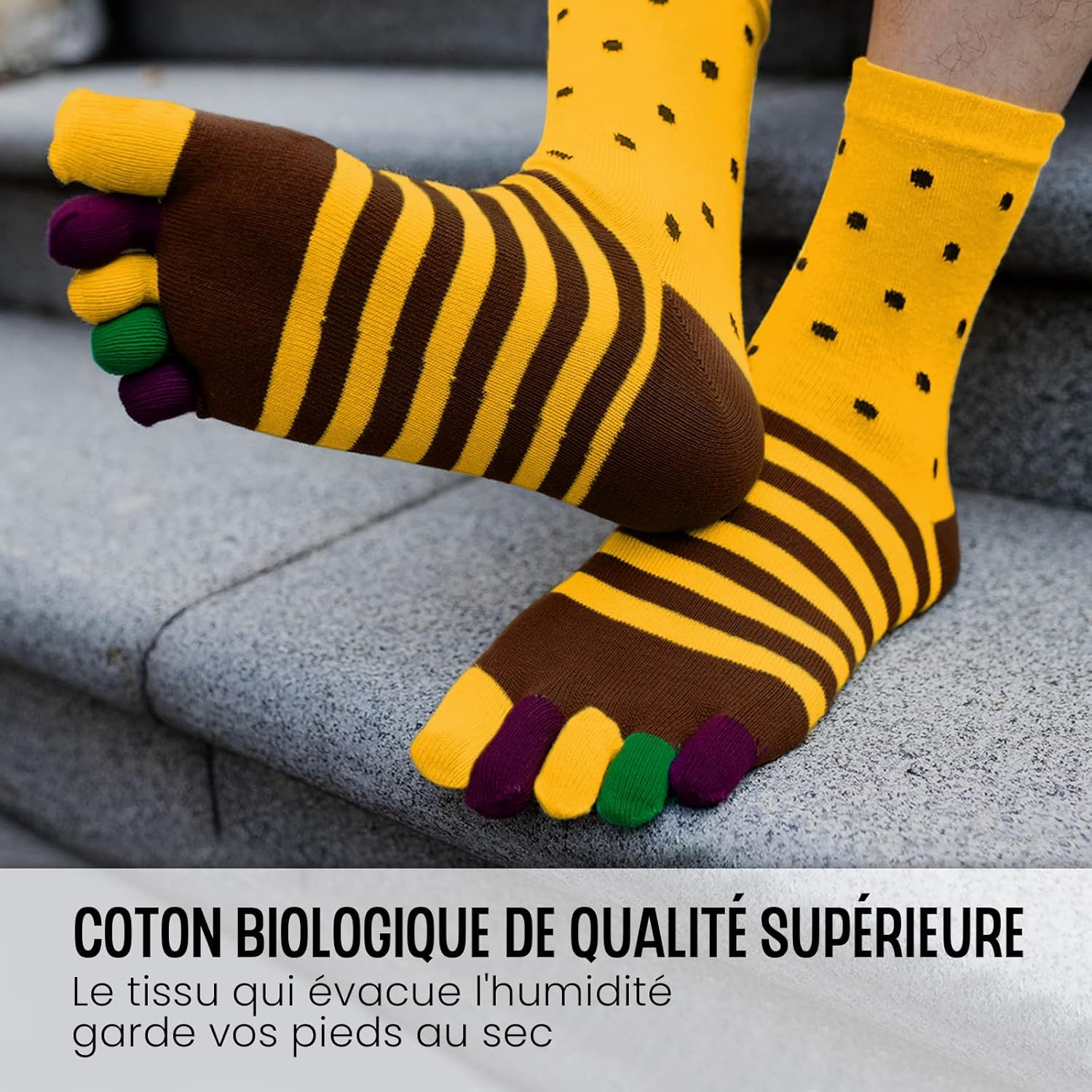 Men's 5 Finger Socks with Split Toe Socks, Sports Five Finger Socks for Men V1237-ZY-203-0158