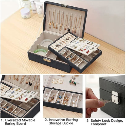 Jewelry Box Jewelry PU Leather Storage Box (Black) V1237-ZY-203-0176