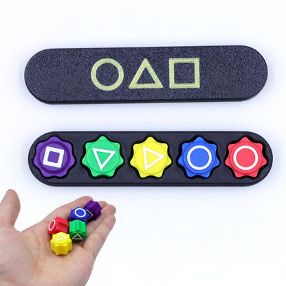 Squid Game 2 Gonggi & Case Korean Grab 5 stone sieves+rectangular box V1237-ZY-203-0191