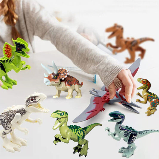 8x Jurassic World Dinosaur Figures Building Toys Blocks Best Kids Gift Multicolored h multicolored V1237-ZY-203-0197