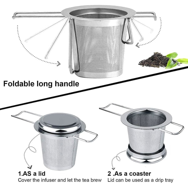 Tea filter, stainless steel tea strainer, tea strainer, tea infuser Tea strainer with lock, tea filter with V1237-ZY-203-0206