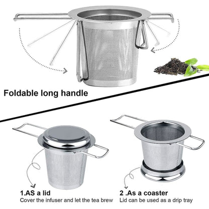 Tea filter, stainless steel tea strainer, tea strainer, tea infuser Tea strainer with lock, tea filter with V1237-ZY-203-0206