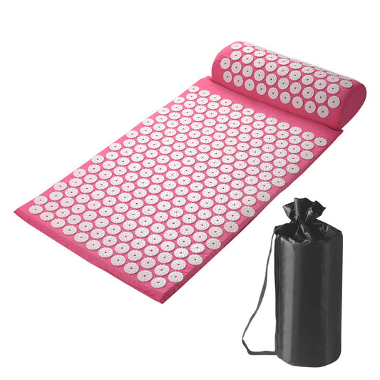 Acupressure Mat and Pillow Set with Bag Acupuncture Mat for Neck and Back Pain, Muscle Relaxation Stress V1237-ZY-203-0212