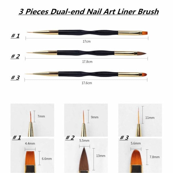 2pcs Polygel Brush and Picker with Double Ends, 2 in 1 Design Polygel_max V1237-ZY-203-0233