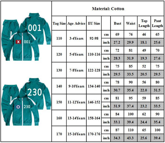 Squid Game Season 2 - Jacket and Pants Outfit for Kids Survival Game Gift #230 #230 #230 #230 160cm V1237-ZY-203-0242