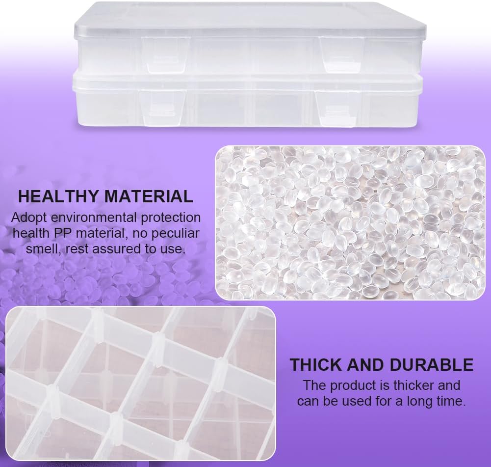 18-Compartment Snack Box, 2 Pieces Snack Plates with Lids for Candy, Nuts, Snacks, Adjustable Plastic Storage V1237-ZY-203-0248