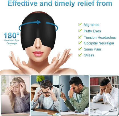 Migraine Gel Capsule, 180 degrees Cold Migraine Reusable Warm Pack, Black Pink V1237-ZY-203-0253