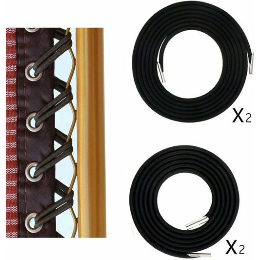 Drawstring, rubber band, folding chair accessories (black export (a set of 2 long and 2 short)), V1237-ZY-203-0281